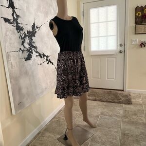 Black and Pink Patterned Women's Skirt